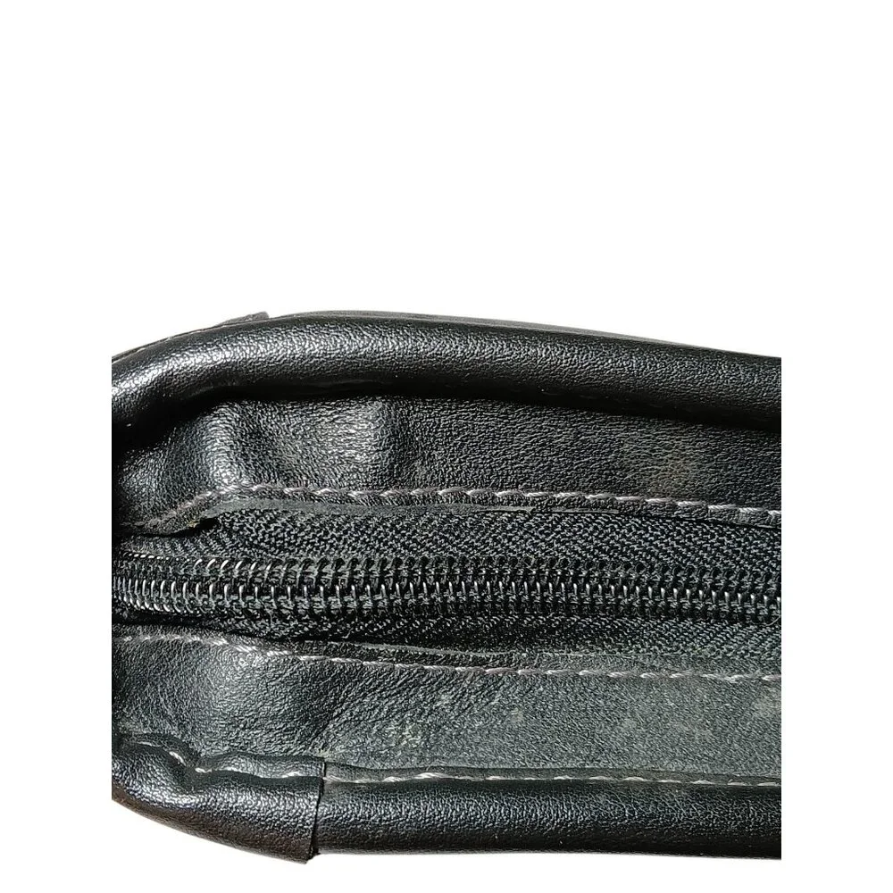 Franklin Covey Classic Black Leather Planner 7 Ring Binder Zipper extras (read)
